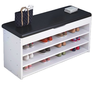 Étagère de <span class=keywords><strong>rangement</strong></span> en bois à 3 niveaux, organisateur moderne pour <span class=keywords><strong>chaussures</strong></span>, armoire blanche, pour coussins, mobile, idéal pour la maison - Product Image 2