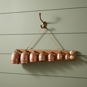 Campana de Viento Colgante de Bronce Antiguo, Decoración Navideña, Forma Rectangular, Técnica de Fundición, Artesanía en Metal - Product Image 3