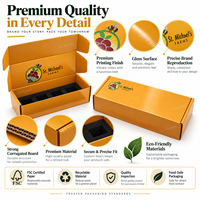 Boîte d'expédition en carton ondulé orange personnalisée avec logo, emballages pour paniers-cadeaux alimentaires, pour produits frais de la ferme et marques alimentaires haut de gamme
