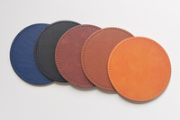 Sous-verres ronds en cuir PU écologique de 10 cm de diamètre, personnalisables, impression directe usine, pour tasses à café et dessus de table