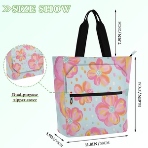 2025 Girls School Tote Bag Custom Hawaiian Flower Print Large Capacity Shoulder Bags Ins Fashion Book <b>Handbag</b> for Class Knapsack - Product Image 2