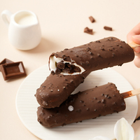 Abink Halal Certifié Lava Bobo Popsicle Crispy Chocolate & Vanilla Shell with Creamy Core Frozen Treat in Bag 75g Ready to Eat
