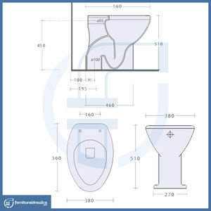 WC de luxe de style européen à double chasse pour personnes âgées, cuvette carrée allongée pour villa, lavabo, salle de bain, drain de sol - Product Image 3