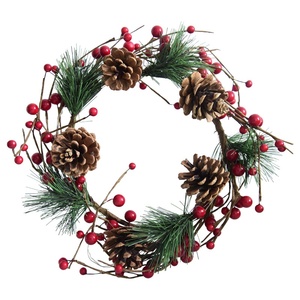 Guirlande <span class=keywords><strong>lumineuse</strong></span> <span class=keywords><strong>de</strong></span> <span class=keywords><strong>Noël</strong></span> LED transfrontalière, étanche IP65, à intensité variable, en PVC, avec pommes <span class=keywords><strong>de</strong></span> pin, à suspendre pour intérieur, fenêtre, mur, porte - Product Image 1