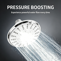 Pommeau de douche à 5 fonctions, pommeau de douche rond de 100 mm, chromé, multi-modes, petit pommeau de douche pour salle de bain