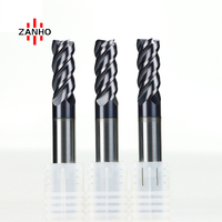 ZANHO D1-D20 HRC60 Fraise à queue à 4 cannelures, hélice 45°, en acier rapide et carbure, à rayon d'angle plat, pour machines de fraisage CNC OEM/ODM