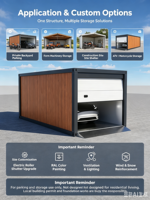 Garage modulaire détachable de 20 pieds en acier préfabriqué avec porte à enroulement pour le stockage de véhicules agricoles dans la cour