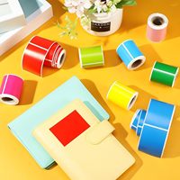 Étiquettes thermiques écologiques imperméables de couleur personnalisée, autocollantes, avec code-barres, formes rectangulaires, étiquettes thermiques directes