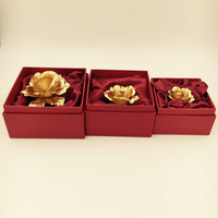 Bros Pin Mawar Emas 24K 5cm 6.5cm 8cm dengan Kotak Hadiah Sertifikat Buatan Tangan untuk Pernikahan Valentine Mewah