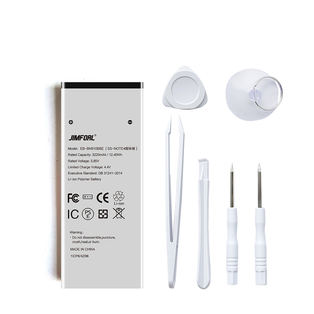 JIMFORL Replacement 3220mAh Li-ion Battery Pack 1 Year Warranty Rechargeable for Note 4 Mobile Phone