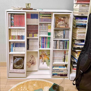 Japanisches Manga Double-<span class=keywords><strong>Layer</strong></span> Mobile Bücherregal Einfaches modernes Präsentation regal für Schlafzimmer Mehrstufiger Lagers chrank - Product Image 2