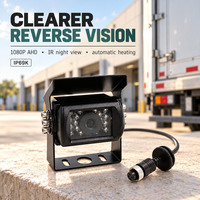 Caméra de recul chauffante AHD 1080P avec vision nocturne IR, boîtier métallique étanche IP69K pour camion, bus, camping-car, remorque – Aide à la sécurité de la vision arrière