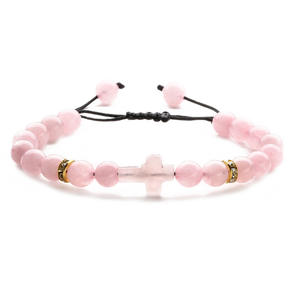 MIENTER Cristal <span class=keywords><strong>Croix</strong></span> Bracelet pour Femme À <span class=keywords><strong>La</strong></span> Mode Pierre Naturelle <span class=keywords><strong>La</strong></span> <span class=keywords><strong>Croix</strong></span> Charme Tissé En Pierre Naturelle Bracelets - Product Image 6