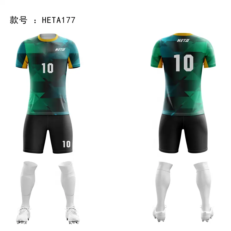 Hoge Kwaliteit Ademende Volwassenen Voetbal Uniform Sets Voetbal T Shirt Aangepast Voetbal Jersey Sport Kleding Voetbal