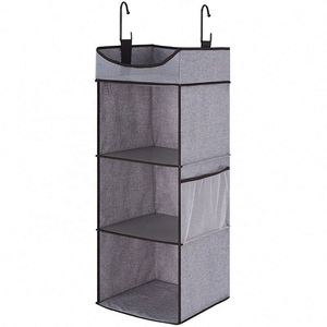 Non-woven Fabric Color Fabric Wall Pocket Organizer Waterproof <b>3</b>-Shelf Hanging Closet Organizer of Wardrobe Space Saver - Product Image 1