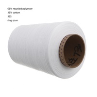 65% Recycled Polyester 35% Cotton 21/26/32/40S Ring Spun High-quality Super Soft Raw White TC 65/35 Blended Yarn