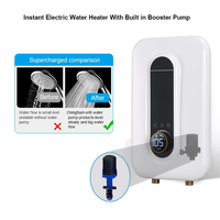 Chauffe-eau électrique mural sans réservoir à chauffage rapide avec pompe pour douche