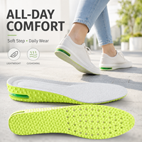 Semelles rehausseuses ajustables à 3 couches en PU avec coussin d'air, hauteur 1,5 2,5 3,5 cm, respirantes, avec base verte, rehausseurs discrets 3536 4345