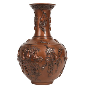 Jarrón de Cobre en Forma de Calabaza de 36 Pulgadas, Diseño Tradicional, Decoración para el Hogar y la Oficina - Product Image 4