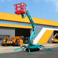 Plateforme élévatrice araignée 14,2 m certifiée CE à prix compétitif, propulsion hydraulique, jambes pliantes, automotrice sur chenilles, batterie au lithium