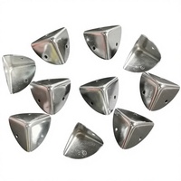 Nouvel Arrivage Plaques de protection d'angle électrolytiques pour l'aviation, fixées, 40 mm, en forme d'éventail, à bord plat, chromées, pour bagages cabine