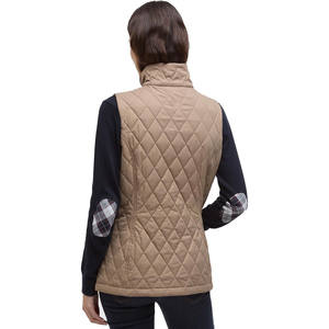 Basso MOQ di media lunghezza vestibilità regolare morbida Suedette da spalla grandi tasche ad angolo gilet leggero imbottito trapuntato da donna - Product Image 6
