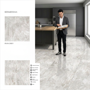 Azulejos de Porcelana Verde Ivory de 600x600 mm, Acabado Brillante Premium, 8 mm, Acabado Nano, para Pisos Comerciales - Product Image 3