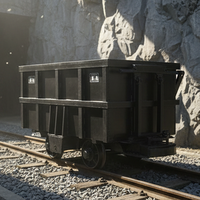 Chariot minier motorisé à bascule latérale pour charges lourdes, capacité 1,3T, pour le transport de minerai et de roches sur les sites miniers et les travaux de génie tunnelier