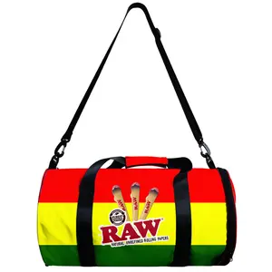 Custom Logo Low MOQ Crossbody RAW Mens Sport Gym Duffle Travel Bags With Shoe Compartment