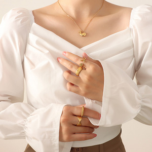 สร้อยคอจี้รูปนกกระเรียนโอะริงะมิชุบทอง18K สำหรับผู้หญิงของขวัญ - Product Image 1