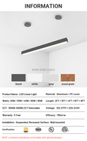 Brandon Custom 40W LED système d'éclairage linéaire suspendu 3CCT rectangulaire carré suspendu pour bureau à domicile moderne à des fins décoratives