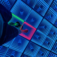Piste de danse magnétique portable 3D, éclairage LED pour DJ, scène de danse interactive, dalles de piste de danse LED pour mariage