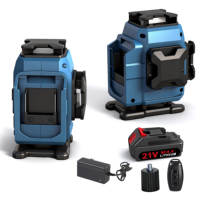 Niveau laser vert rotatif automatique industriel à 16 lignes, jauge de niveau laser horizontal à 360 degrés pour le plâtrage des murs
