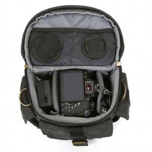 Sac à bandoulière pour appareil photo en toile imperméable, compatible DSLR, petit format, rembourré, style vintage, avec logo personnalisé, fabriqué en usine BSCI - Product Image 6