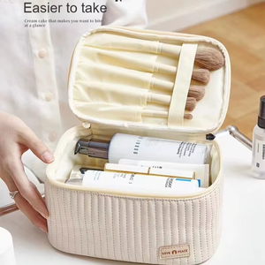 กระเป๋าเครื่องสำอางกันน้ำขนาดใหญ่สำหรับผู้หญิงมีสองชั้นกันน้ำแยกออกจากกันการทำแห้งแบบพกพา - Product Image 3