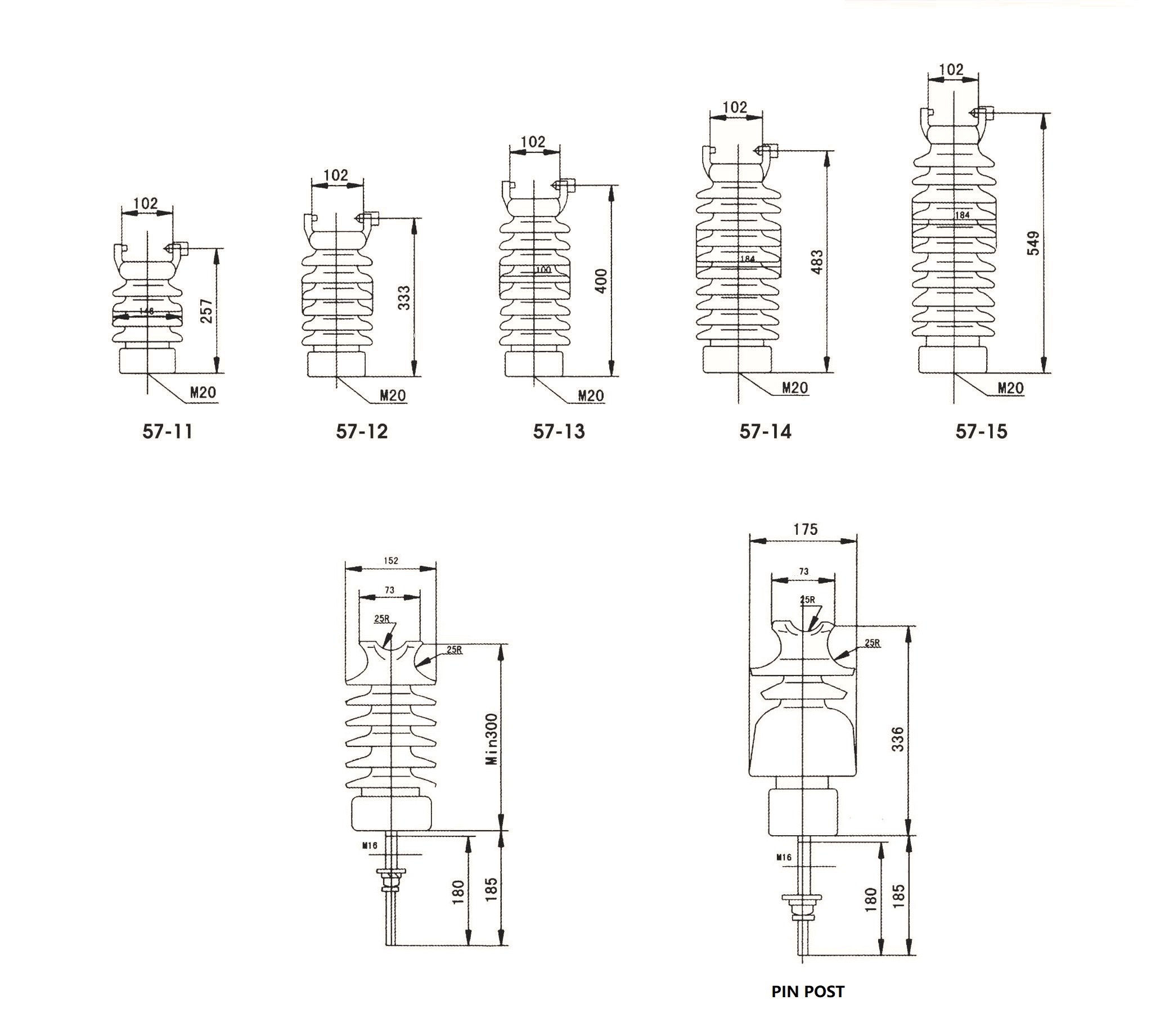 fittings for horizontal line post insulator