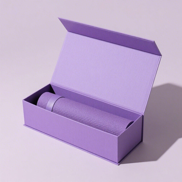 Custom Purple Fold Back Gift Box with a Magnetic Lid and a Divided Insert for Gift and Craft Retail