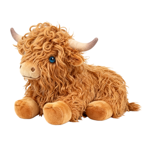 Juguete de peluche de vaca Highland de algodón PP personalizado, supersuave, carga USB, alivio del estrés, ansiedad, alivio del dolor, edades 2 +, cumpleaños Unisex - Product Image 1