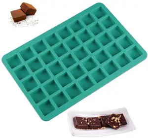 Baking Supplies 40-Cavity Square Caramel Candy Silicone Molds Whiskey Ice Cube Tray Makers