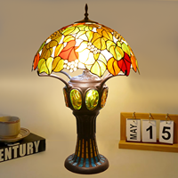   Lampe de table décorative en verre coloré de 20 pouces, style rétro européen, pour salon, hôtel, restaurant, bureau, séjour, maison d'hôtes