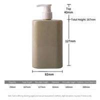 Bouteille Pompe Rectangulaire en PET de 250 ml pour Shampooing, Gel Douche, Lotion, Parfum – Distributeur Rechargeable Anti-Fuite avec Logo Personnalisé et Bords Arrondis
