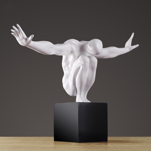 Escultura de Resina Decorativa para Sala de Estar, Diseño Creativo Contemporáneo y Abstracto, Figura de Nadador, Atleta, Artista del Buceo - Product Image 2