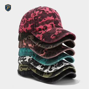 قبعة بيسبول مموهة من PA بستة ألواح، قبعة داد هات مهيكلة من القطن المغسول، بحزام قابل للتعديل، قبعة بنمط تكتيكي للصيد والأنشطة الخارجية - Product Image 1