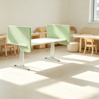 Panneau de séparation de bureau en feutre PET coloré, acoustique, pour l'intimité, coins arrondis, 65 couleurs, fabrication OEM