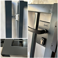 Portails battants en treillis métallique 3D sur mesure, gris, en fer forgé galvanisé et thermolaqué, pour bétail, allée, garage, jardin, 8 pieds