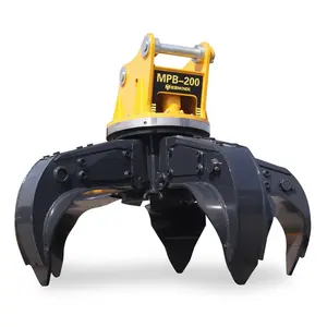 SK200 SK210 Orange Peel Grapple Hand-wearing Hydraulic Scrap Grab Steel grab For 20t Excavator