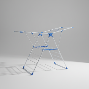 Tendedero de Ropa Plegable de Acero de un Solo Nivel para Ahorrar Espacio en el Balcón del Apartamento - Product Image 4