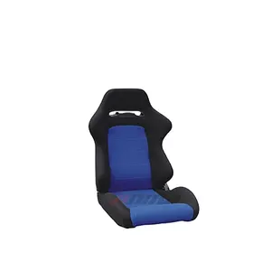 Asiento de Carreras ajustable para coche, Material de cuero, con espuma