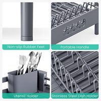 Égouttoir à vaisselle extensible en acier inoxydable de 13,4 à 21,7 pouces pour évier, support de rangement pour assiettes, organisateur de cuisine