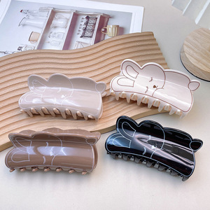 Kẹp tóc acrylic hình thỏ bông dễ thương cỡ lớn dành cho nữ, tóc dày, phong cách Hàn Quốc, bán buôn phụ kiện tóc - Product Image 1